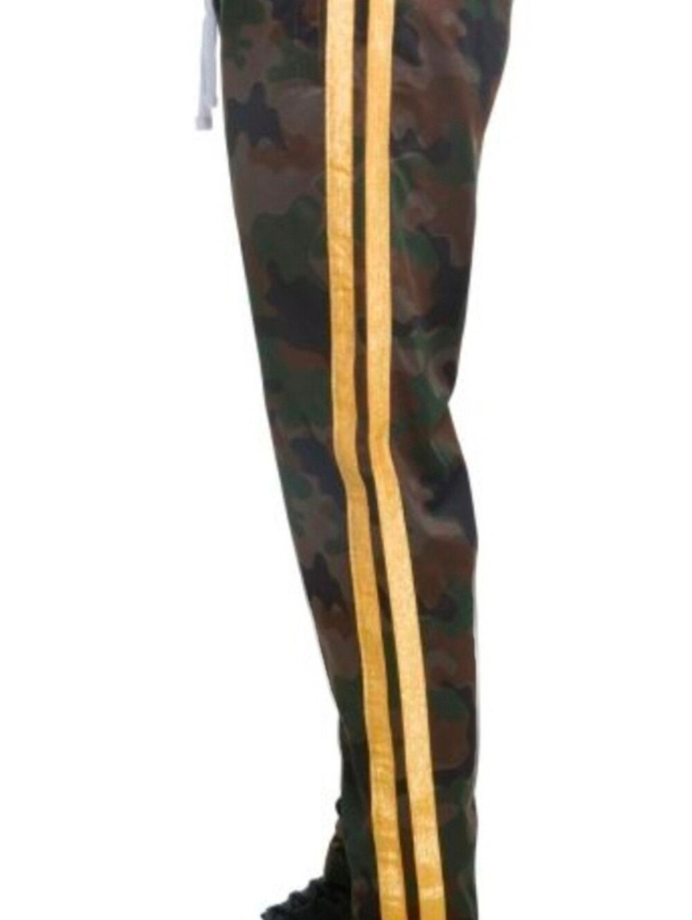 Rebel Minds Men Camouflage Track Pants Joggers With Gold Stripes Size Small NWT